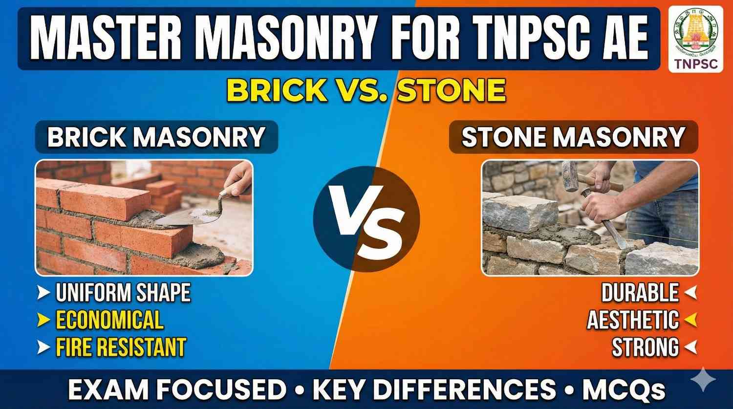 Brick vs. Stone: Master Masonry for TNPSC AE Exam